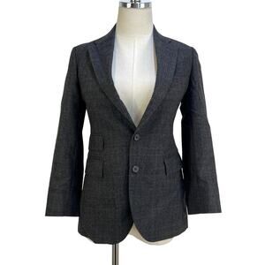 Polo Ralph Lauren Plaid Blazer Vintage Wool Gray USA Made